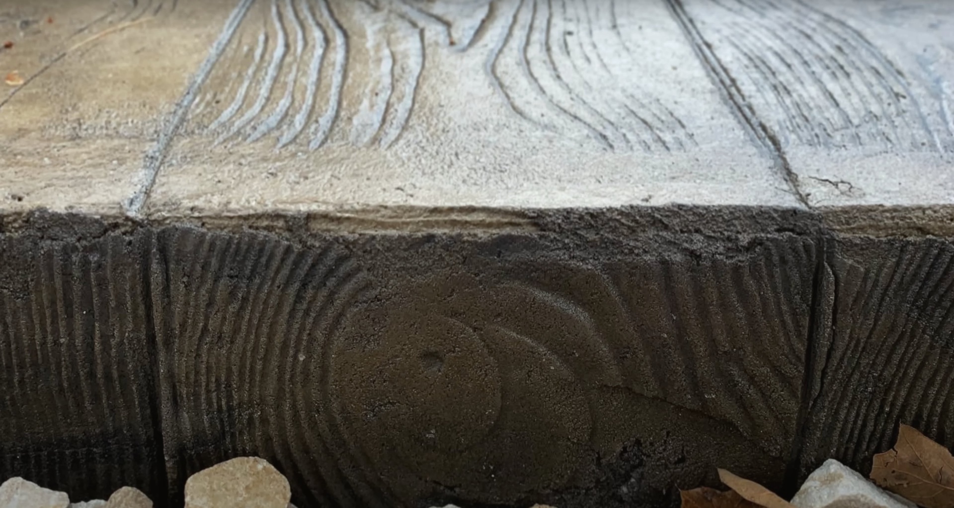Close-up view of textured concrete surface showing professional finishing techniques